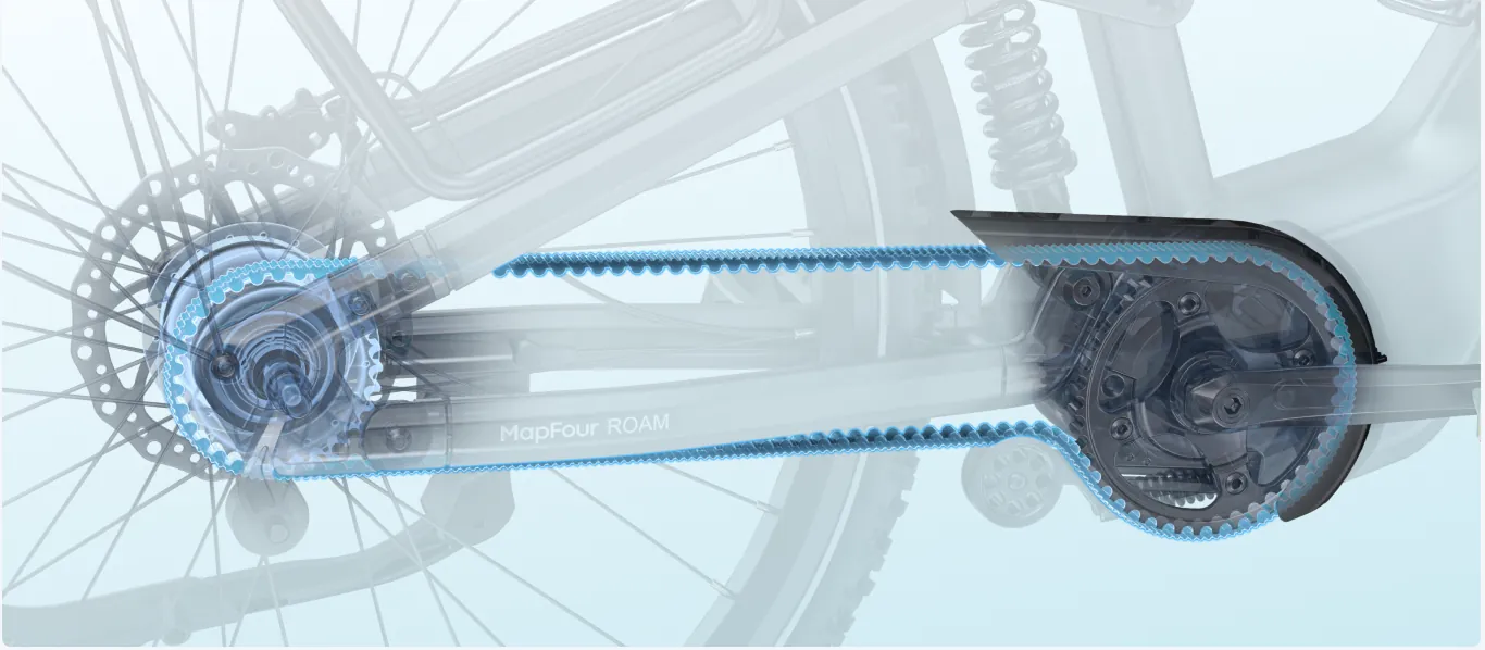 Carbon belt drive and Shimano Nexus 5 hub of the MapFour Roam