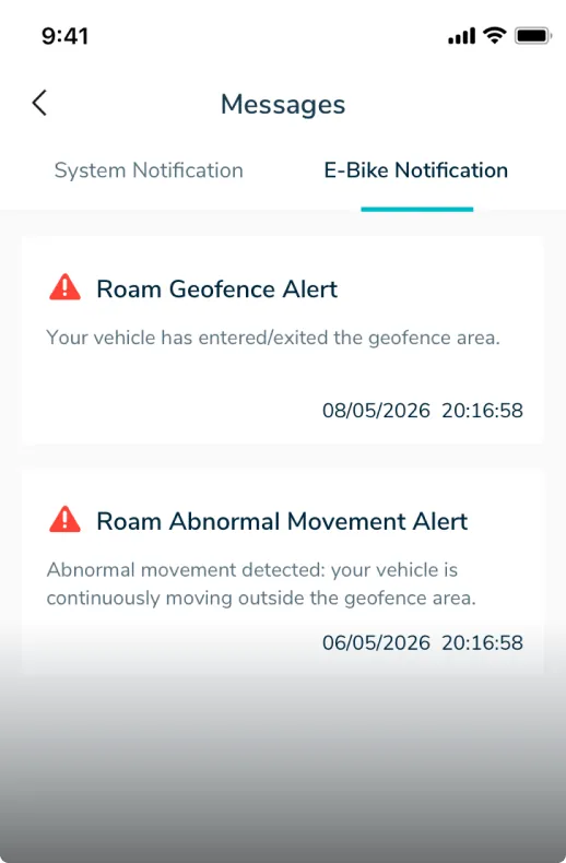 MapFour app showing geofence and movement alerts