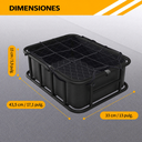 Cesta con red y forro — dimensiones / Basket with net and liner — dimensions